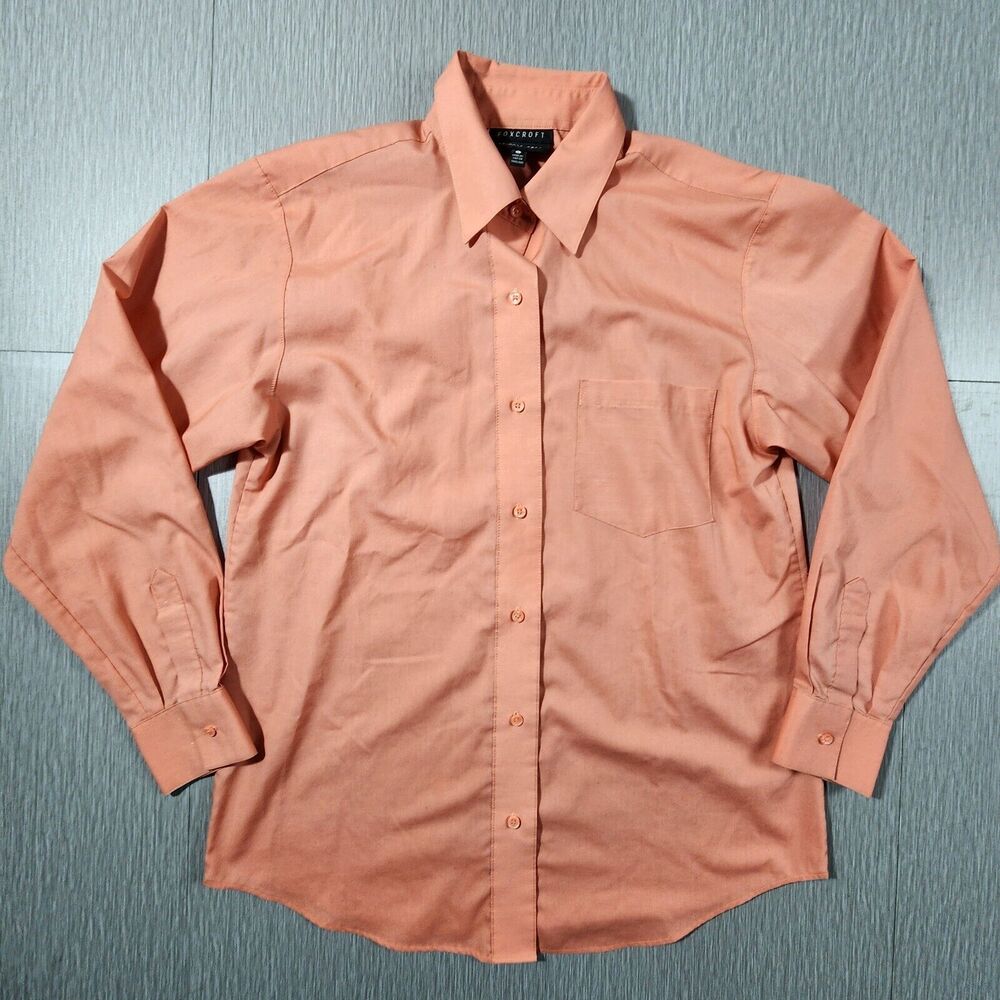 Foxcroft Wrinkle Free Classic Fit Button Up Shirt Salmon Women's Size 6